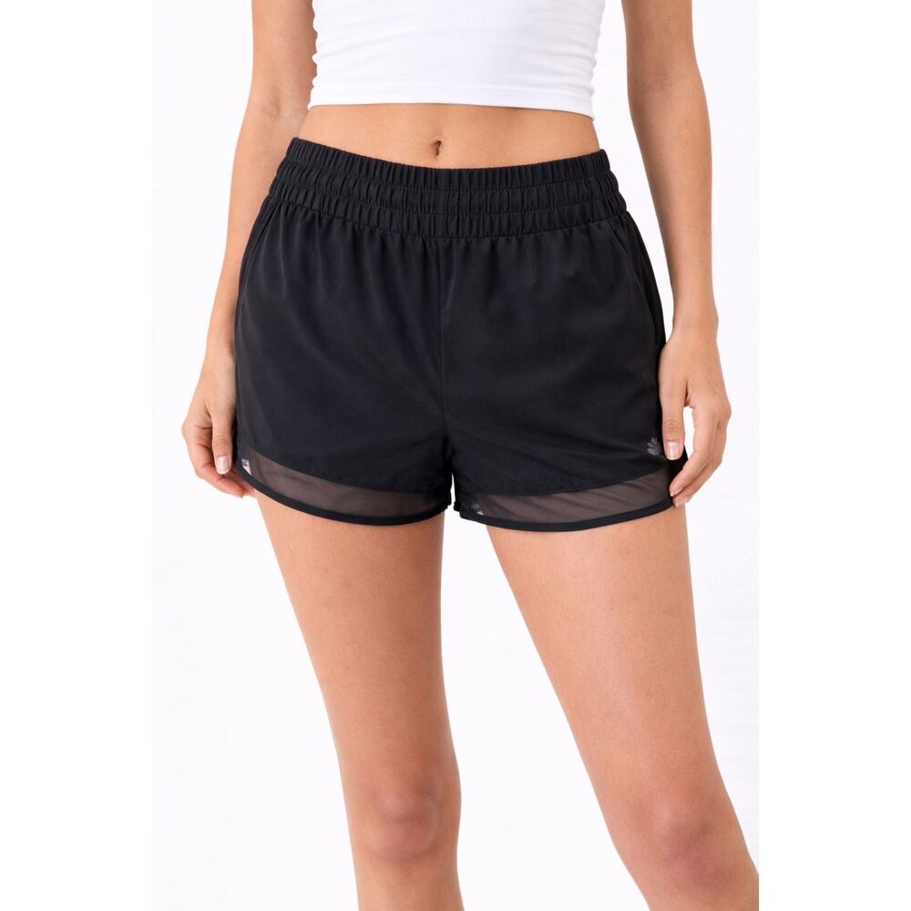Athleta Mesh Racer Run 4" Athletic Shorts Black XXS